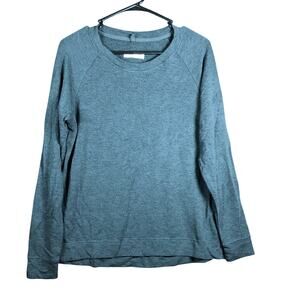 Lou & Grey of Loft Womens Shirt Charcoal Crew Neck Long Sleeve Soft Stretch S